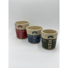 Load image into Gallery viewer, Geometric Sgraffito Planter Set of 3 Hand thrown and Handcrafted