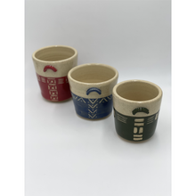 Load image into Gallery viewer, Geometric Sgraffito Planter Set of 3 Hand thrown and Handcrafted