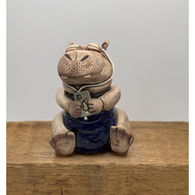 Load image into Gallery viewer, Hand-built and handcrafted Ceramic Sculpture the Happy Hippo