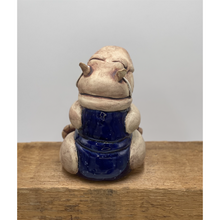 Load image into Gallery viewer, Hand-built and handcrafted Ceramic Sculpture the Happy Hippo