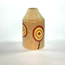 Load image into Gallery viewer, Sgraffito Yellow Vase with Red Flowers
