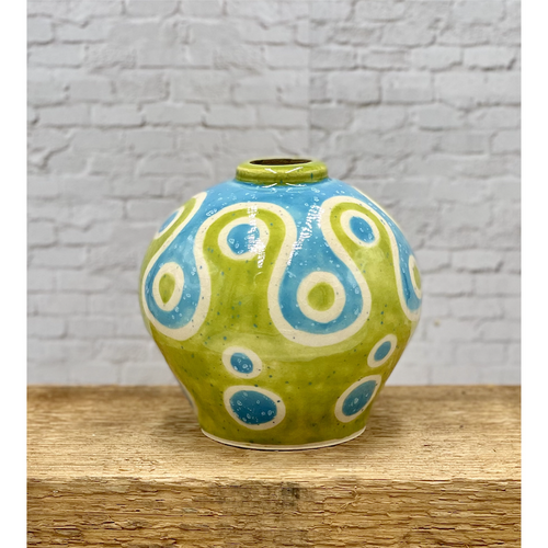 Lava Vase Hand Thrown and Handcrafted Bright and Colorful Pottery