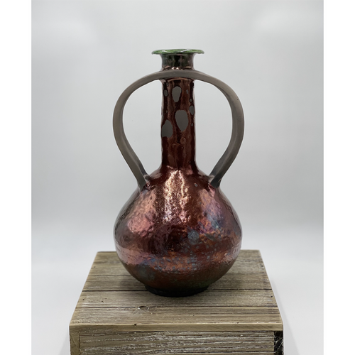 Raku Vase Large Hand Built and Handcrafted Pottery Technique