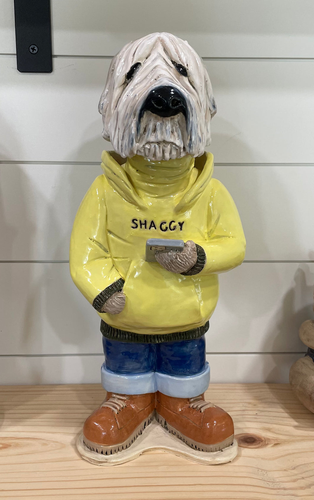 Shaggy dog sculpture 