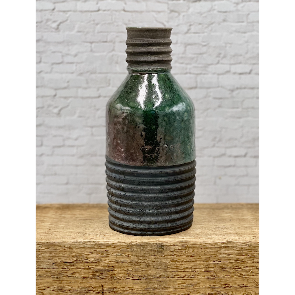 Decorative Raku Bottle Hand-Built
