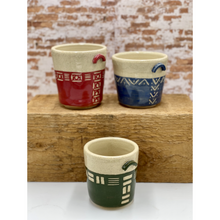 Load image into Gallery viewer, Geometric Sgraffito Planter Set of 3 Hand thrown and Handcrafted 
