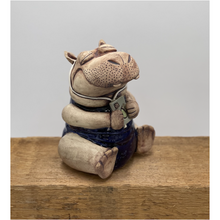 Load image into Gallery viewer, Hand-built and handcrafted Ceramic Sculpture the Happy Hippo
