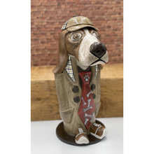 Load image into Gallery viewer, Hand built Ceramic Hound detective

