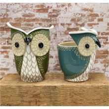 Load image into Gallery viewer, Owl Planters Light Clay 1 each hand thrown and handcrafted
